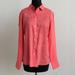 J. Crew Tops | J. Crew Perfect Linen Salmon Pink Button Lightweight Casual Beach Blouse Sz 10 | Color: Pink/Red | Size: 10