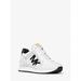 Michael Kors Shoes | Michael Kors Outlet Maddy Two-Tone Logo Trainer 9 Bright Wht New | Color: White | Size: 9