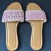 Nine West Shoes | New, Never Worn! Nine West Size 7 Rattan Slides. | Color: Gold/Pink | Size: 7