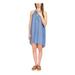 Michael Kors Dresses | Michael Kors Women's Sleeveless Keyhole Knee Length Hi-Lo Dress Blue, Us Xl | Color: Blue | Size: Xl
