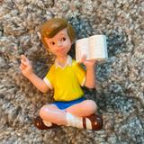 Disney Toys | 3 “ Christopher Robin Figure Reading A Book. | Color: Blue/Yellow | Size: 3 Inches Tall