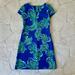 Lilly Pulitzer Dresses | Lilly Pulitzer Layton Shift Dress Blue Crush She Got Sole Green Xxs | Color: Blue/Green/Red | Size: Xxs
