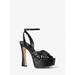 Michael Kors Shoes | Michael Michael Kors Selena Snake Embossed Leather Platform Sandal 9 Black New | Color: Black | Size: 9