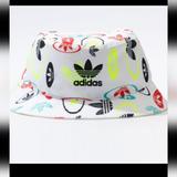 Adidas Accessories | Adidas Originals Forum White 100% Polyester Play Hard Printed Bucket Hat | Color: Red/White | Size: Os