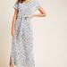 Anthropologie Dresses | Anthropologie Dolan Left Coast Taleen Textured Midi Dress Sz Xs | Color: Gray/White | Size: Xs