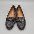 Coach Shoes | Coach Jacquard Olive Loafer Gunmetal Horsebit Brand Hardware Slip On Shoes | Color: Black/Silver | Size: 7