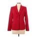 Calvin Klein Blazer Jacket: Below Hip Red Print Jackets & Outerwear - Women's Size 12 Petite