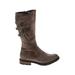 Patrizia by Spring Step Boots: Strappy Chunky Heel Boho Chic Brown Solid Shoes - Women's Size 7 - Round Toe