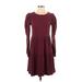 Gap Casual Dress - Fit & Flare: Burgundy Dresses - Women's Size X-Small