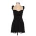 Reformation Casual Dress - A-Line Sweetheart Sleeveless: Black Polka Dots Dresses - Women's Size 0