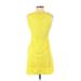 Madewell Casual Dress - Mini Crew Neck Sleeveless: Yellow Print Dresses - Women's Size Small