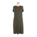 Amazon Essentials Casual Dress - Shift Crew Neck Short sleeves: Green Print Dresses - Women's Size 2X-Large