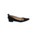 Talbots Flats: Slip On Chunky Heel Work Black Print Shoes - Women's Size 6 1/2 - Pointed Toe