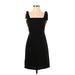 Ann Taylor Casual Dress - Party Square Sleeveless: Black Solid Dresses - Women's Size 00