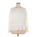 Simply Vera Vera Wang Long Sleeve Top Ivory Crew Neck Tops - Women's Size X-Large