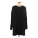 Socialite Casual Dress - Mini High Neck Long sleeves: Black Print Dresses - Women's Size Large