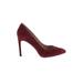 Pour La Victoire Heels: Slip On Stiletto Cocktail Burgundy Solid Shoes - Women's Size 10 - Almond Toe