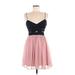 Hailey Logan by Adrianna Papell Casual Dress - Mini Plunge Sleeveless: Pink Solid Dresses - Women's Size 9