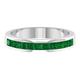 Rosec Jewels 0.75 CT Emerald Half Eternity Ring, Princess Cut Emerald Gold Ring for Women, Channel Set Emerald Gold Semi Eternity Ring, White Gold, Size: