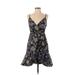 RACHEL Rachel Roy Cocktail Dress - Wrap: Black Print Dresses - Women's Size 4