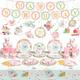 Havawish 140 Pcs Tea Party Birthday Decorations for Girls Floral Tea Party Paper Plates Napkins Tea Cups Tableware Set Tea Birthday Banner Tablecloths Hanging Swirls for Teapot Baby Shower Supplies