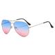 MiqiZWQ Sunglasses womens Sunglass Women Men Alloy Frame Gradient Lens Sunglasses Female Male Eyewear-Silver Blue Pink-A