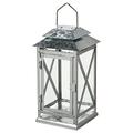 IKEA BEFÄSTA Lantern f Block Candle, in/Outdoor, 29 cm, galvanised