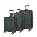 Set of 3 Luggage Suitcase Travel Bag Carry On Hand Cabin Check in Lightweight Expandable Hard-Shell 4 Spinner Wheels Trolley Set - Emerald Green 3-Set