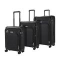 Set of 3 Luggage Suitcase Travel Bag Carry On Hand Cabin Check in Lightweight Expandable Hard-Shell 4 Spinner Wheels Trolley Set - Black 3-Set