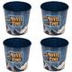 Secen London - Reusable Plastic Popcorn Containers/Popcorn Bowls Set for Movie Theater Night,Washable in The Dishwasher,%100 BPA Free, Plastic Popcorn Containers, (4PCS Popcorn Basket),(Navy Blue)