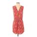 Gap Outlet Casual Dress - Mini V-Neck Sleeveless: Pink Floral Dresses - Women's Size X-Small