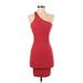 BCBGeneration Casual Dress - Party Plunge Sleeveless: Red Print Dresses - Women's Size X-Small