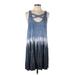 American Eagle Outfitters Casual Dress: Blue Tie-dye Dresses - Women's Size Large