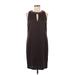 Lauren by Ralph Lauren Casual Dress - Shift: Brown Solid Dresses - Women's Size 6