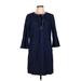 Draper James Casual Dress - Shift Crew Neck 3/4 sleeves: Blue Dresses - Women's Size 12