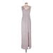 BCBGMAXAZRIA Casual Dress - Wrap V Neck Sleeveless: Pink Stripes Dresses - Women's Size Medium