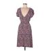 Banana Republic Casual Dress - Midi: Pink Floral Dresses - Women's Size Large