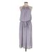 Ramy Brook Casual Dress - Midi Halter Sleeveless: Gray Solid Dresses - Women's Size Medium