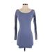 Intimately by Free People Casual Dress Square Long sleeves: Blue Dresses - Women's Size X-Small