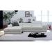 HomeRoots White Genuine Leather L Shaped Two Piece Sofa and Chaise Sectional With Console - 123