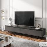 Contemporary TV Stand with 4 Drawers Media Console for TVs Up to 70",Handle-Free Design Modern Elegant TV Cabinet