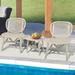 3-Piece Plastic Patio Table Chair Set All Weather Conversation Bistro Set Outdoor Table and Lounge Chairs with Widened Seat