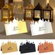 5pcs Eid Mubarak Greeting Card Eid Ramadan Party Name Place Cards Party Supplies Muslim Message Card