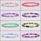 Natural Stone Beads Bracelet 6mm Round Agates Simple Rose Pink Quartzs Crystal Stretch Bracelets for