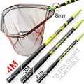 JOSBY 4m 2.1m 3.6m Carbon Fishing Rod Nets Collapsible Fishing Tools Rhombus Mesh Hole Depth Folding