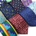 New Men's Soft Silk Tie Creative Graffiti Chemistry Physical Animal Necktie Daily Wear Cravat