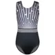 BAOHULU Black Gymnastics Leotard for Girls Stripes Print Ballet Leotard Sleeveless Jumpsuit Bodysuit