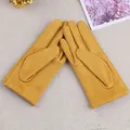 Autumn Winter PU Leather Women Gloves Solid Color Plush Lined Gloves Suede Leather Driving Gloves