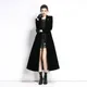 2024 new design sense fashion long velvet stitching fringed coat Women trench elegant winter