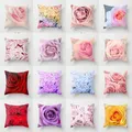American Style Red Pink Roses Floral Pillowcase Pure Flowers Print Cushions Cover Modern Fashion